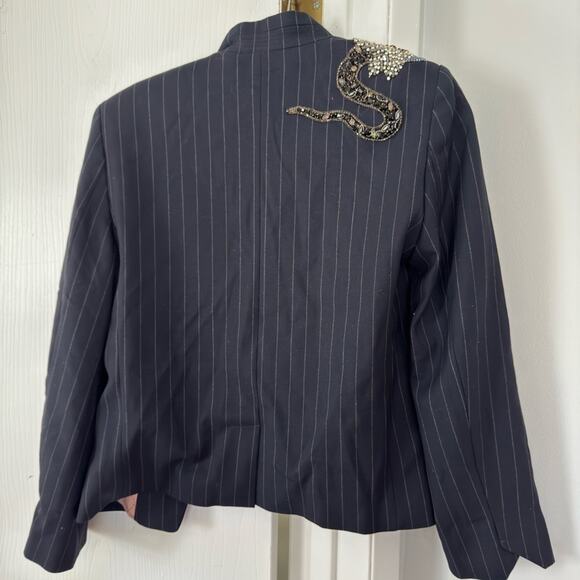 ZADIG & VOLTAIRE Beaded Snake Pinstripes Jacket - Picture 11 of 13